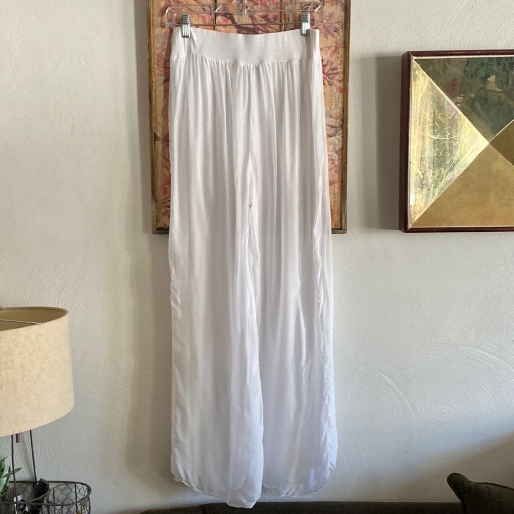 BELLE FRANCE WHITE PANTS ITALY BEACH BOHO VIBES - Picture 5 of 11